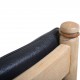 Børge Mogensen Spoke back sofa in beech and black leather 1963