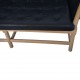 Børge Mogensen Spoke back sofa in beech and black leather 1963