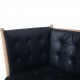 Børge Mogensen Spoke back sofa in beech and black leather 1963