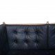 Børge Mogensen Spoke back sofa in beech and black leather 1963