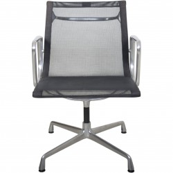 Charles Eames Ea-108 chair in black mesh and aluminium 2000s