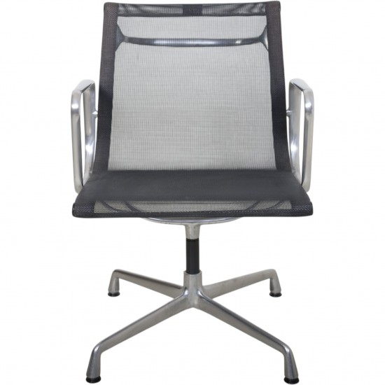 Charles Eames Ea-108 chair in black mesh and aluminium 2000s