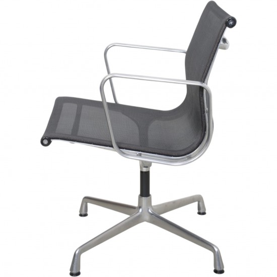 Charles Eames Ea-108 chair in black mesh and aluminium 2000s