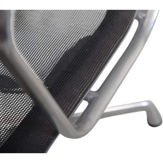 Charles Eames Ea-108 chair in black mesh and aluminium 2000s