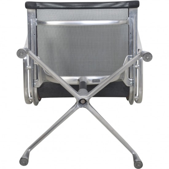 Charles Eames Ea-108 chair in black mesh and aluminium 2000s
