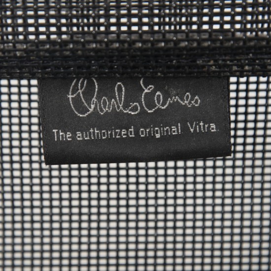 Charles Eames Ea-108 chair in black mesh and aluminium 2000s