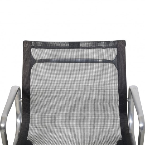 Charles Eames Ea-108 chair in black mesh and aluminium 2000s