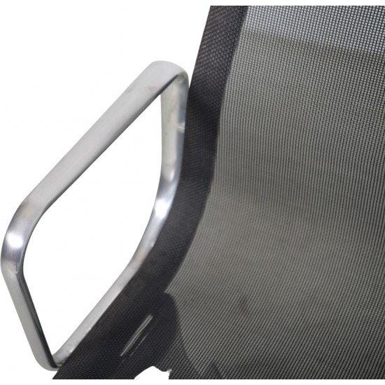 Charles Eames Ea-108 chair in black mesh and aluminium 2000s