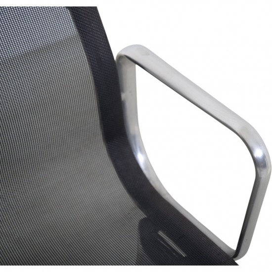 Charles Eames Ea-108 chair in black mesh and aluminium 2000s
