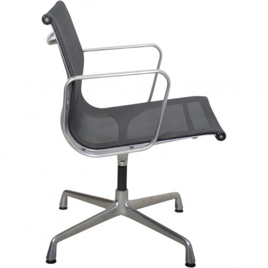 Charles Eames Ea-108 chair in black mesh and aluminium 2000s