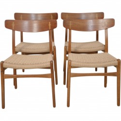 Set of 4 Hans Wegner CH23 chairs in oak 1970s