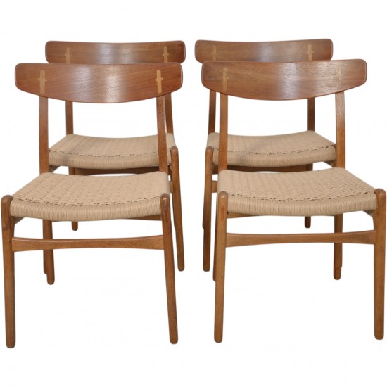 Set of 4 Hans Wegner CH23 chairs in oak 1970s
