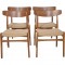 Set of 4 Hans Wegner CH23 chairs in oak 1970s