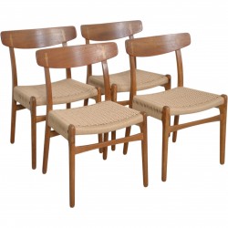 Set of 4 Hans Wegner CH23 chairs in oak 1970s