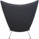 Hans Wegner Wingchair with stool in grey fabric 2019