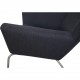 Hans Wegner Wingchair with stool in grey fabric 2019
