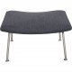 Hans Wegner Wingchair with stool in grey fabric 2019