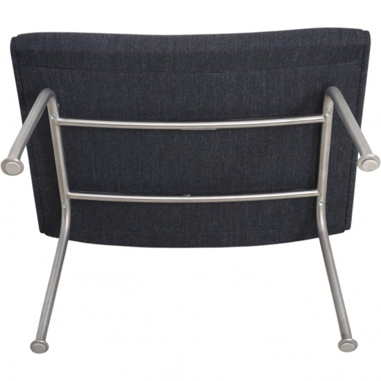Hans Wegner Wingchair with stool in grey fabric 2019