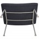 Hans Wegner Wingchair with stool in grey fabric 2019
