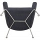 Hans Wegner Wingchair with stool in grey fabric 2019