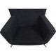 Hans Wegner Wingchair with stool in grey fabric 2019