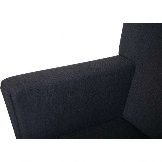 Hans Wegner Wingchair with stool in grey fabric 2019