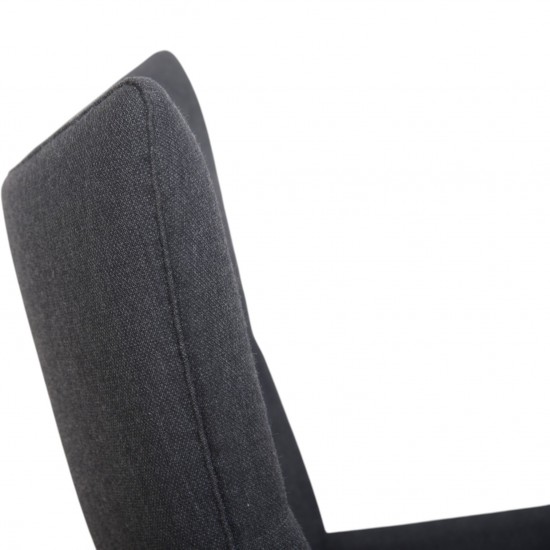 Hans Wegner Wingchair with stool in grey fabric 2019