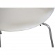 Sæt af 4 Arne Jacobsen Syver stole i hvid læder 1990'erne