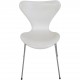 Sæt af 4 Arne Jacobsen Syver stole i hvid læder 1990'erne