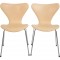 Sæt af 2 Arne Jacobsen Syver stole i natur læder 2000'erne