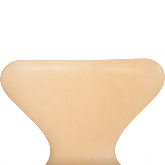Sæt af 2 Arne Jacobsen Syver stole i natur læder 2000'erne