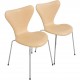Sæt af 2 Arne Jacobsen Syver stole i natur læder 2000'erne