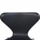 Sæt af 6 Arne Jacobsen Syver stole i sort læder 2000'erne