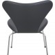Sæt af 6 Arne Jacobsen Syver stole i sort læder 2000'erne