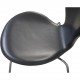 Sæt af 6 Arne Jacobsen Syver stole i sort læder 2000'erne