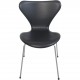 Sæt af 6 Arne Jacobsen Syver stole i sort læder 2000'erne