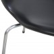Sæt af 6 Arne Jacobsen Syver stole i sort læder 2000'erne