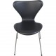 Sæt af 6 Arne Jacobsen Syver stole i sort læder 2000'erne