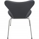 Sæt af 6 Arne Jacobsen Syver stole i sort læder 2000'erne