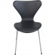 Sæt af 6 Arne Jacobsen Syver stole i sort læder 2000'erne