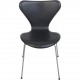 Sæt af 6 Arne Jacobsen Syver stole i sort læder 2000'erne