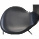 Sæt af 6 Arne Jacobsen Syver stole i sort læder 2000'erne