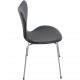 Sæt af 6 Arne Jacobsen Syver stole i sort læder 2000'erne