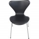 Sæt af 6 Arne Jacobsen Syver stole i sort læder 2000'erne