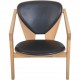 Hans Wegner GE460 Butterfly stol i sort læder og bøg 2000'erne