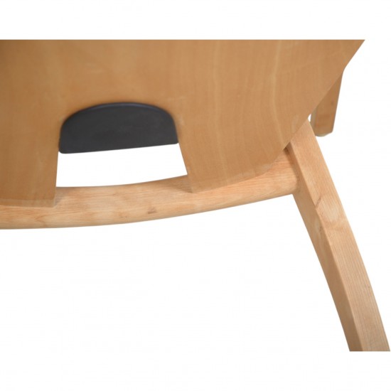 Hans Wegner GE460 Butterfly stol i sort læder og bøg 2000'erne