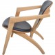 Hans Wegner GE460 Butterfly stol i sort læder og bøg 2000'erne
