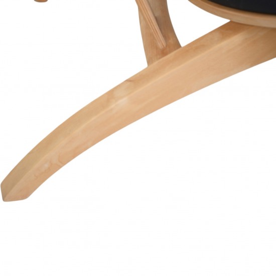 Hans Wegner GE460 Butterfly stol i sort læder og bøg 2000'erne