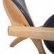 Hans Wegner GE460 Butterfly stol i sort læder og bøg 2000'erne