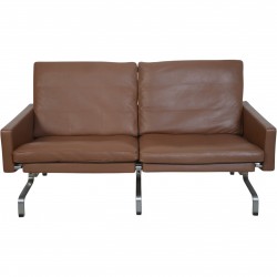 Poul Kjærholm PK31/2 sofa i brunt læder 1985